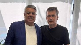 Chiqui Tapia, presidente de AFA, se mostró junto al candidato Ignacio Boero.