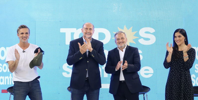 El exgobernador Omar Perotti y el senador Marcelo Lewandowski.