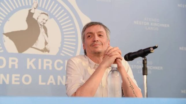 Máximo Kirchner en el acto en Lanús