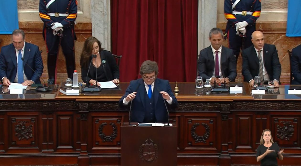 Javier Milei en la Asamblea Legislativa 2026.