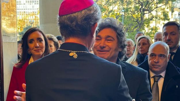 Javier Milei y Victoria Villarruel en el primer tedeum patrio de su gestión