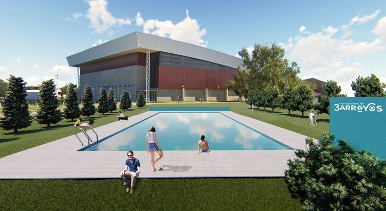 La maqueta de la pileta que va a construir el gobierno de Pablo Garate en Tres Arroyos. La maqueta de la pileta que va a construir el gobierno de Pablo Garate en Tres Arroyos.