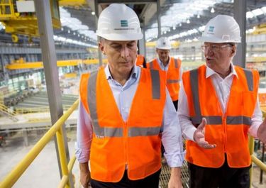 Mauricio Macri y Paolo Rocca, juntos en Vaca Muerta.&nbsp;