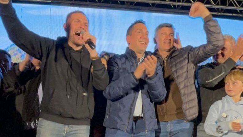Martín Gill, Agustín González, y Daniel Passerini celebraron el domingo en Cruz Alta.