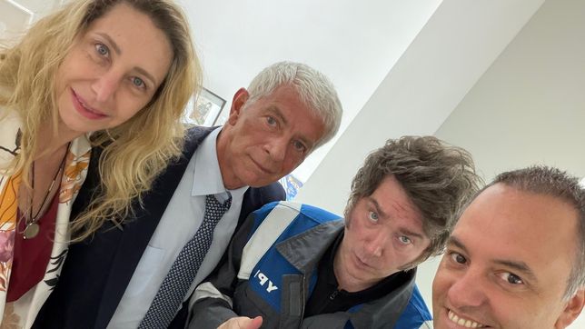 Karina Milei, Cuneo Libarona, Javier Milei y Manuel Adorni.&nbsp;