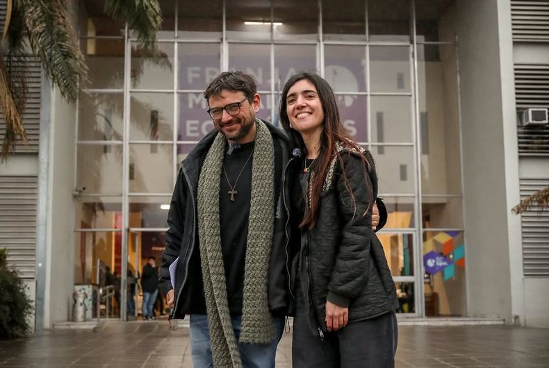 Juan Grabois y Constanza San Pedro, en Córdoba.