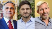 El cordobés Martín Llaryora, el santafesino Maximiliano Pullaro y el entrerriano Rogelio Frigerio.