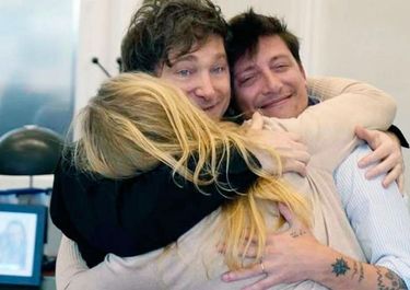 Javier Milei, Karina Milei y Santiago Caputo.&nbsp;