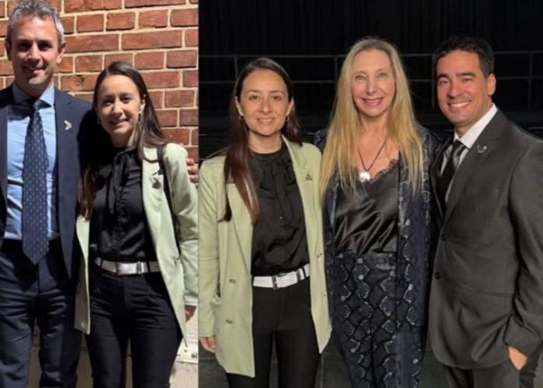 Las fotos que ventiló la candidata Adriana García, quien aparece junto a Martín Memem y con Karina Milei y Adrián Ravier. La Libertad Avanza de La Pampa paralizó la campaña.