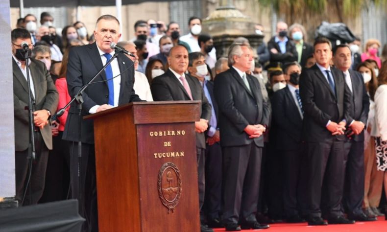 Alberto Fernández, Juan Manzur y Osvaldo Jaldo