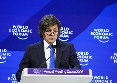 Javier Milei, durante su discurso en Davos.&nbsp;