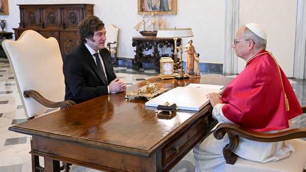 El presidente Javier Milei y el papa León XIV