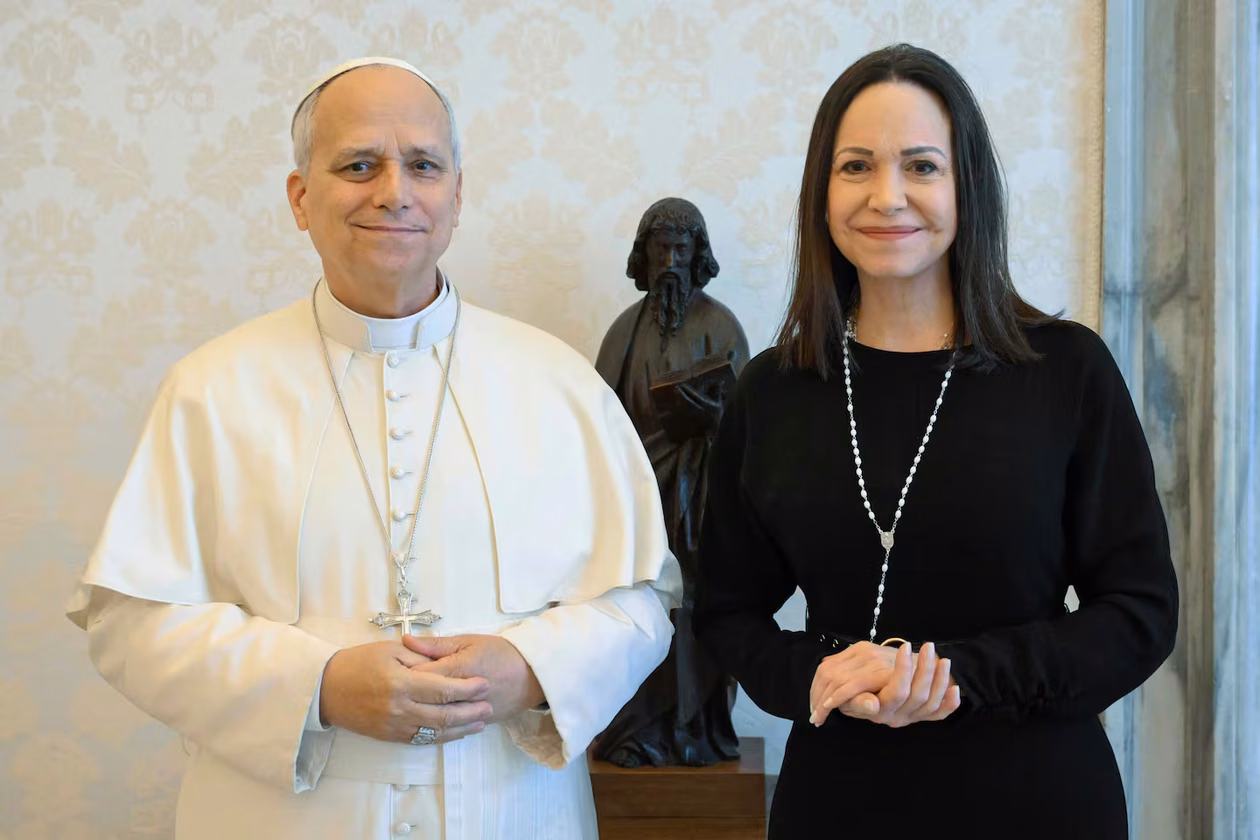 Papa y Corina Machado