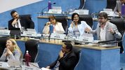 Legisladores peronistas en la Legislatura de Río Negro.
