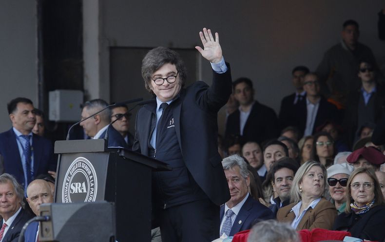Javier Milei en la Rural, sin anuncios sobre retenciones para el campo.&nbsp;