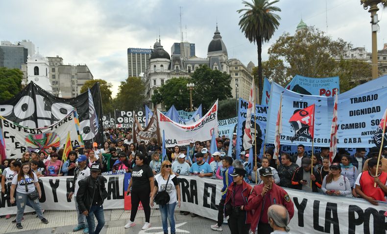 Unidad Piquetera en Plaza de Mayo (Foto: NA) Unidad Piquetera en Plaza de Mayo (Foto: NA)