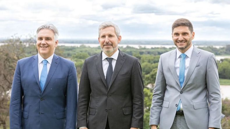 Martín Llaryora, Rogelio Frigerio y Maximiliano Pullaro, los gobernadores de la Región Centro que llegará el martes a San Francisco.&nbsp;