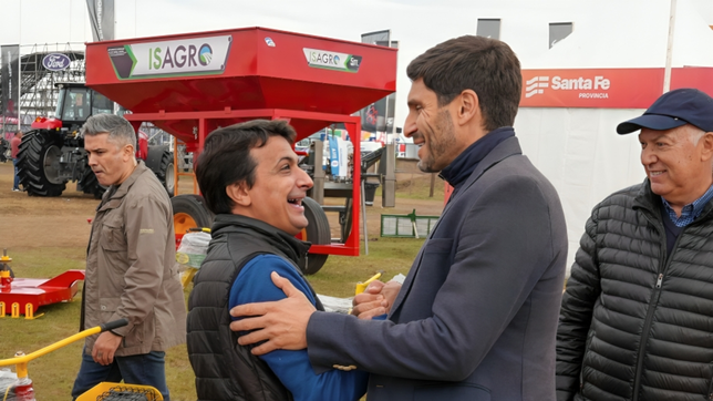 El gobernador de Santa Fe, Maximiliano Pullaro, en la muestra Agroactiva 2025.