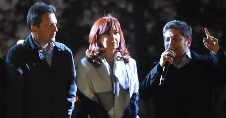 Sergio Massa, CFK y Axel Kicillof.