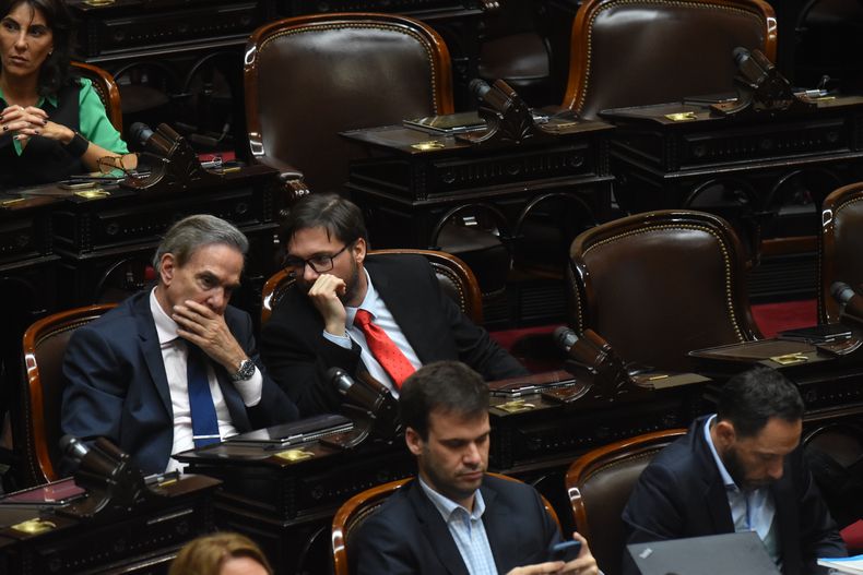 Miguel Ángel Pichetto y Oscar Oscar Carreño, del bloque Encuentro Federal.