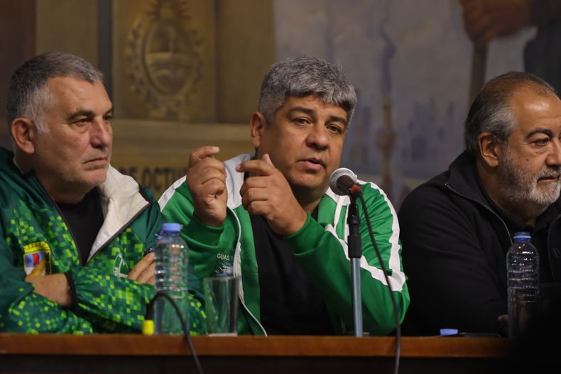 Pablo Moyano durante la conferencia de la CGT por el Día del Trabajador. Foto: Pilar Camacho Pablo Moyano durante la conferencia de la CGT por el Día del Trabajador. Foto: Pilar Camacho