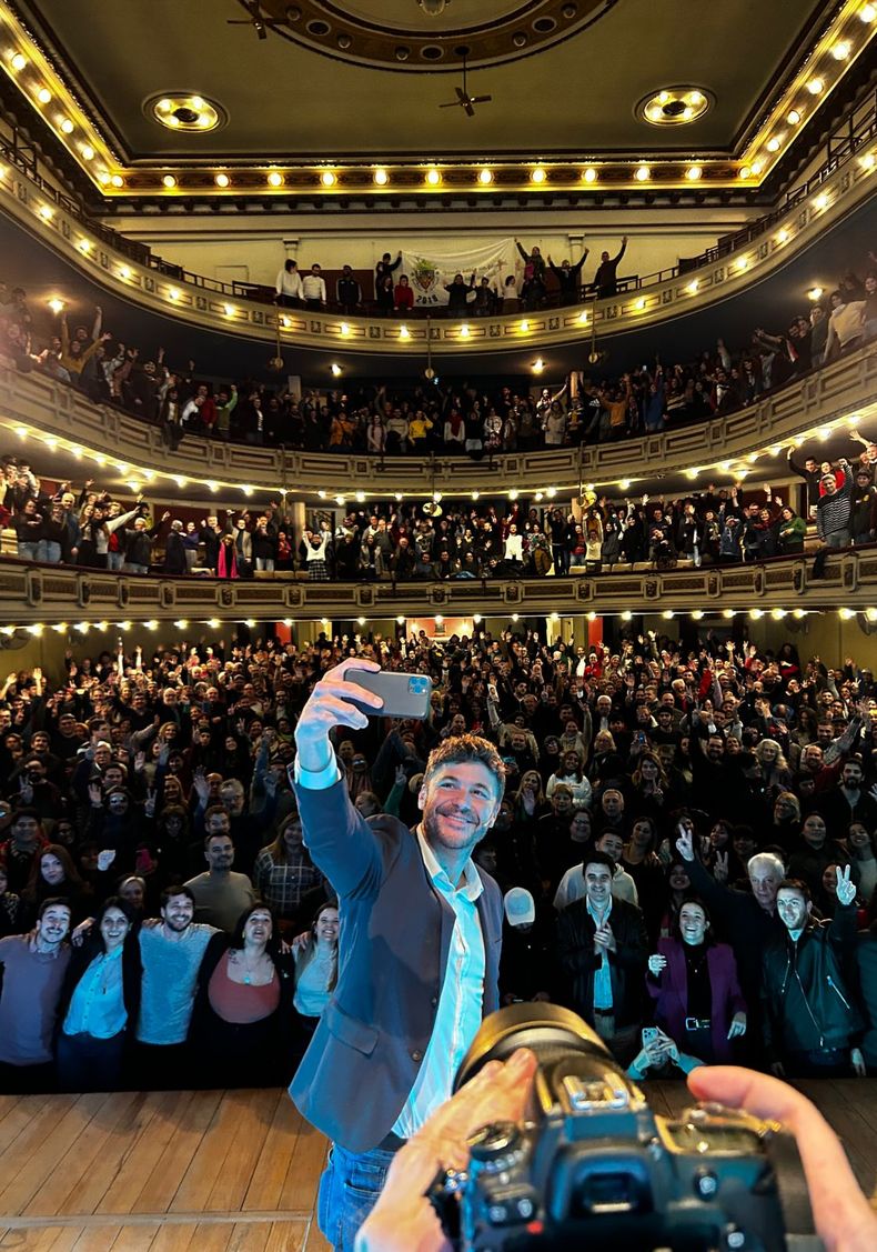 Juan Monteverde en el cierre de su campaña electoral 2023.