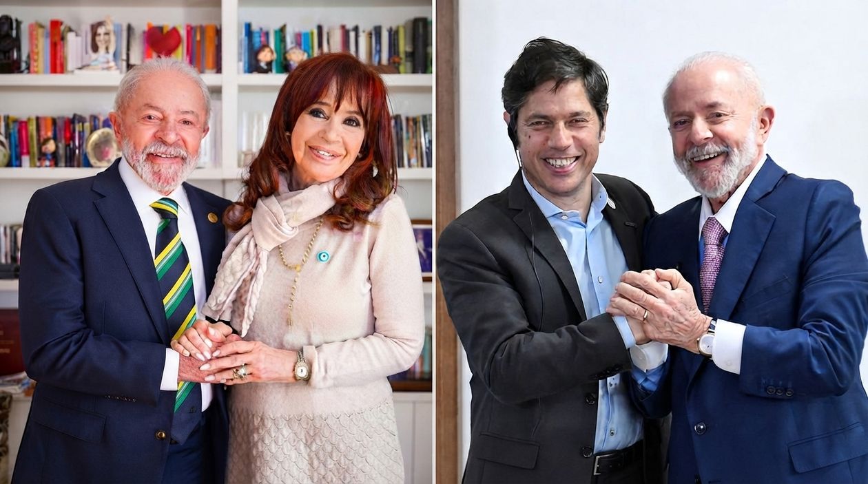 Luiz Inácio Lula da Silva, entre Cristina Fernández de Kirchner y Axel Kicillof. Canciones de ayer, de hoy y… ¿de siempre? Brasil le habla al peronismo.