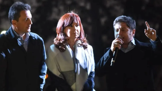 Sergio Massa, CFK y Axel Kicillof.