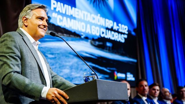 El gobernador de Córdoba, Martín Llaryora, en el anuncio de obras.&nbsp;