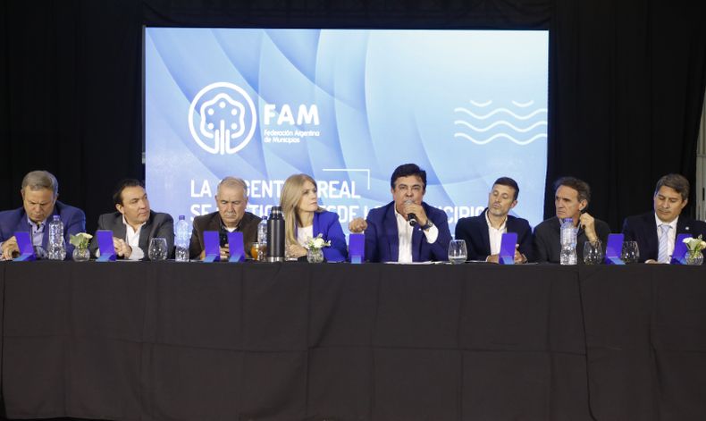 Los intedentes del PJ agrupados en la FAM se juntaron este martes en Pérez, provincia de Santa Fe.
