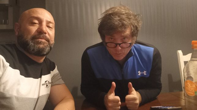 Diego Spagnuolo con Javier Milei.&nbsp;