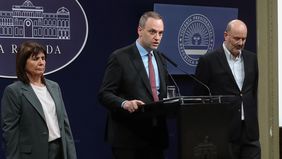 Patricia Bullrich, Manuel Adorni y Federico Sturzenegger.&nbsp;