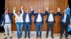 Cordobesismo 2023: Juan Manuel Llamosas, Myrian Prunotto, Martín Llaryora, Juan Schiaretti, Daniel Passerini y Javier Pretto.&nbsp;