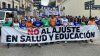 Movilización de los gremios docentes de Santa Fe contra la política salarial de Maximiliano Pullaro.