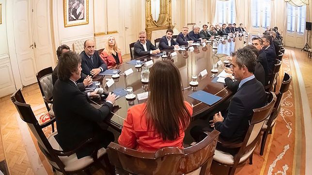 Reunión de gobernadores con Javier Milei. La única vez que el Presidente recibió a los mandatarios fue en diciembre, cuando asumió.  