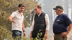 El fuego en Chubut se llevó la agenda de Diego Santilli y Nacho Torres.