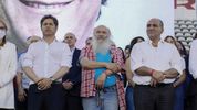 Axel Kicillof, Emilio Pérsico y Juan Manzur.