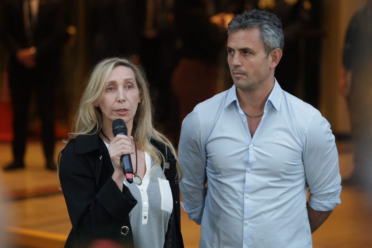 Karina Milei y Martín Menem en el búnker libertario.
