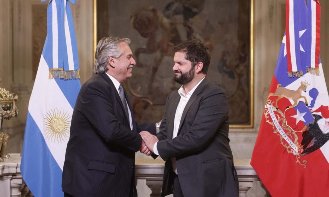 Alberto Fernández y Gabriel Boric Alberto Fernandez Gabriel Boric