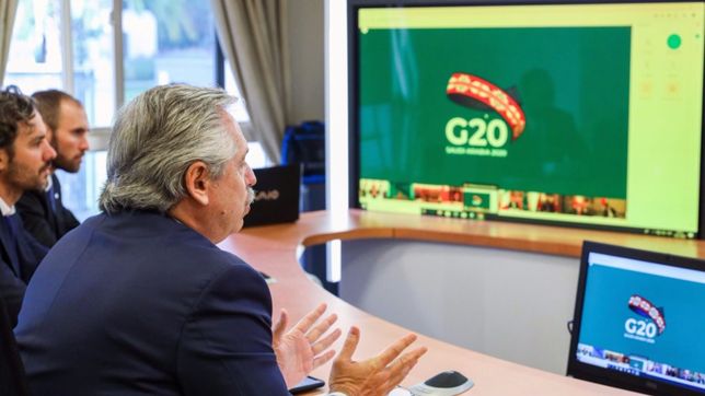 ante el g20, fernandez pidio un fondo de emergencia humanitaria
