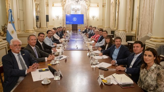 La UCR en la reunión de la Casa Rosada.&nbsp;