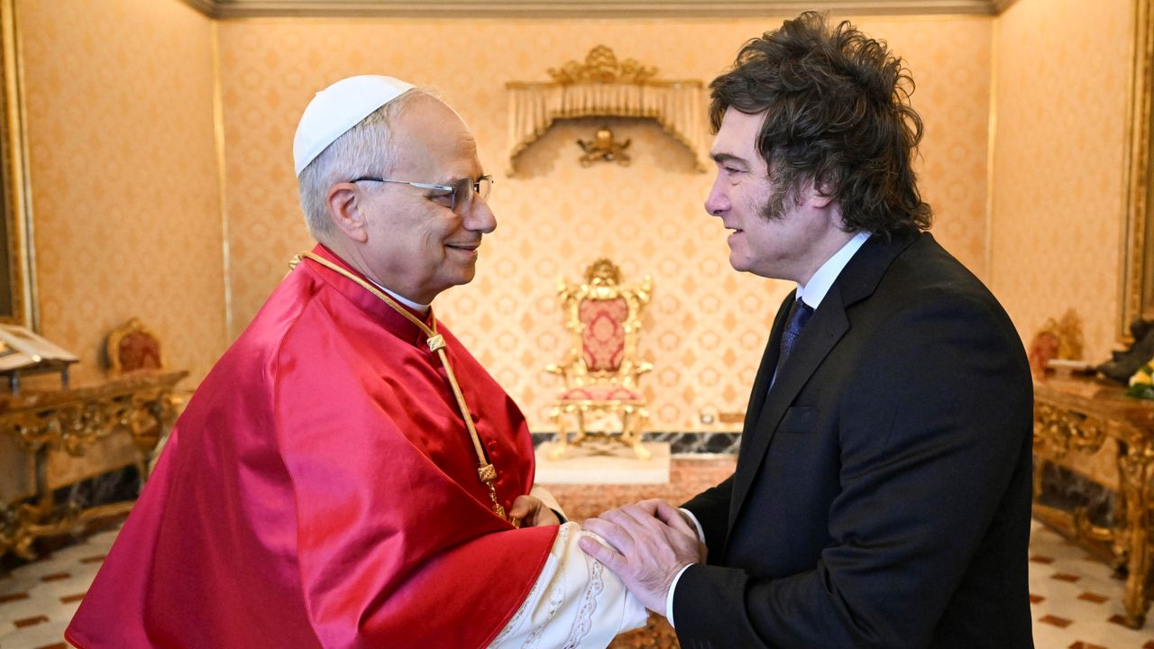 El papa León XIV y el presidente Javier Milei
