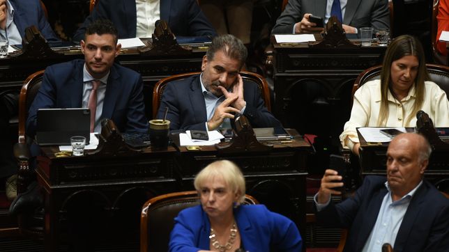 Cristian Ritondo, jefe del PRO, con Damián Arabia y Silvana Giúdici, cercanas a Patricia Bullrich.&nbsp;