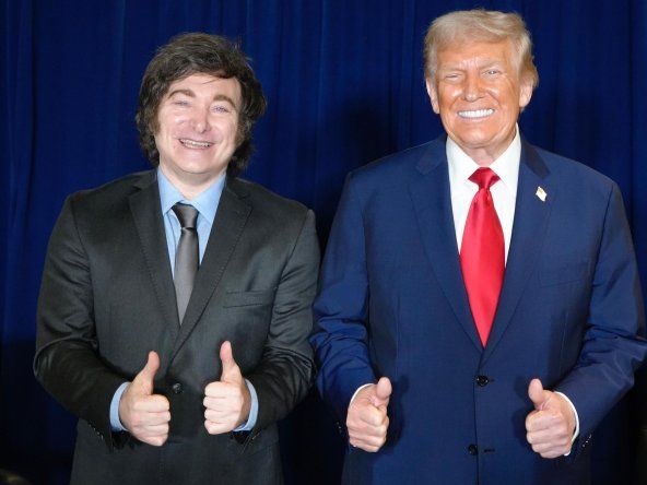 Javier Milei y Donald Trump, cortados por la misma tijera.&nbsp;