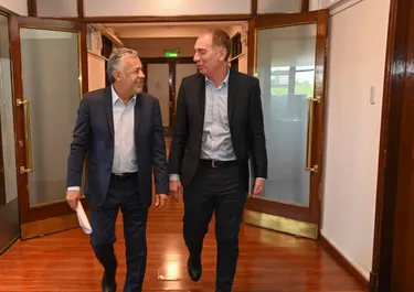 Alfredo Cornejo y Diego Santilli.&nbsp;