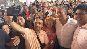 El gobernador de Neuquén, Rolando Figueroa, en el acto partidario de su sello Comunidad.