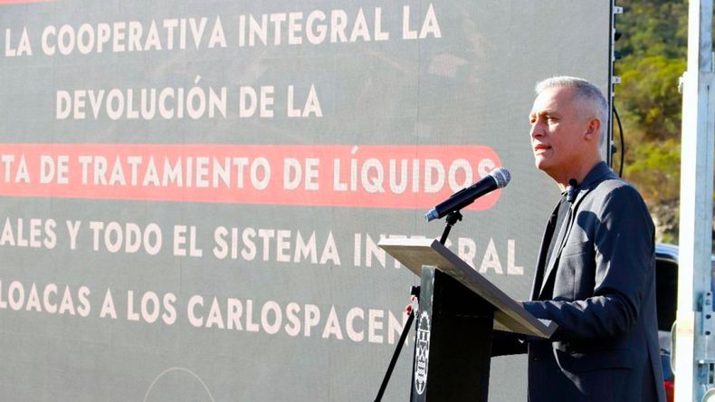 Esteban Avil&eacute;s en un acto en la Cooperativa Integral Regional de Villa Carlos Paz