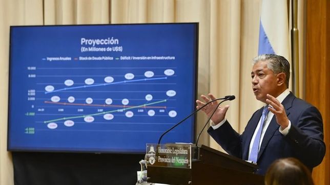 Rolando Figueroa, gobernador de Neuquén, en la Legislatura.