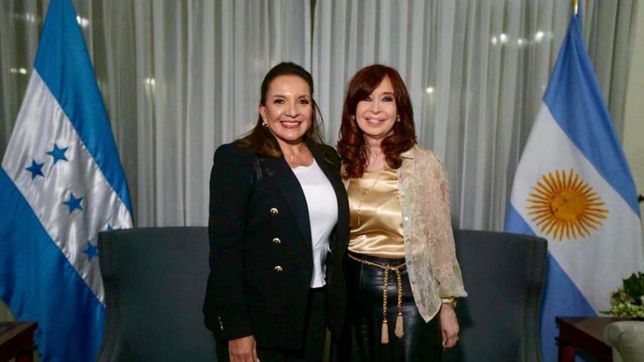 en compania de cfk, xiomara castro asumio como presidenta de honduras