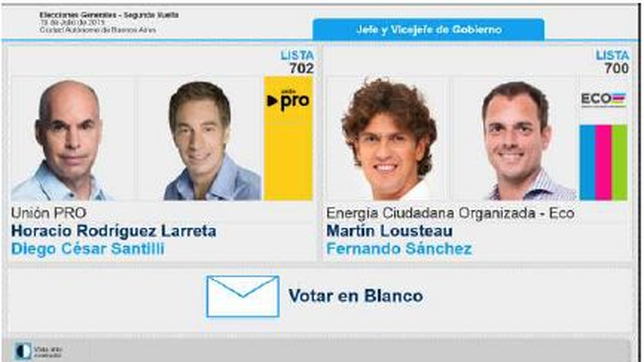 el pro fallo y no pudo influir en la pantalla de votacion del ballotage